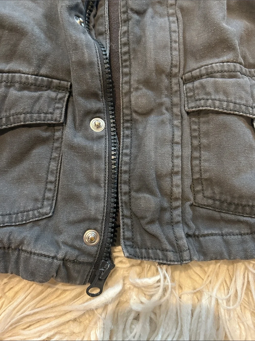 Boys 18-24 month Gymboree Hooded Winter Coat - Dark Gray with fuzzy hood lining